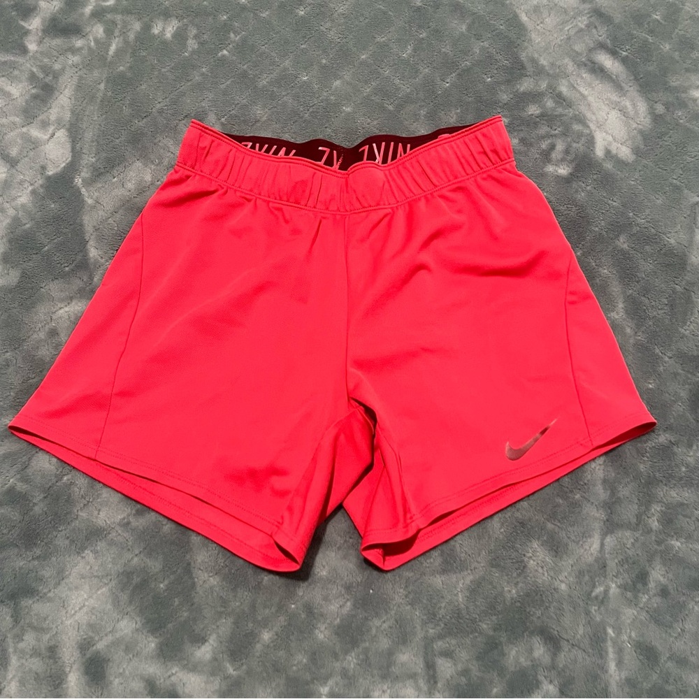 Nike Dri-FIT Womens XS Pink Athletic Running Training Shorts Drawstring Logo